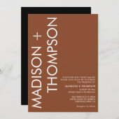 Invitation Typographie moderne Gras Rouille Terracotta Mariag (Devant / Derrière)