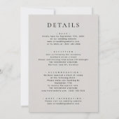 Invitation Typographie moderne gris en un simple Mariage (Dos)