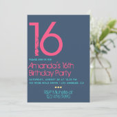 Invitation Typographie moderne Grunge Anniversaire (Debout devant)