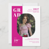 Invitation Typographie moderne Hot Rose Bold Typographie (Devant)