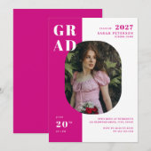 Invitation Typographie moderne Hot Rose Bold Typographie (Devant / Derrière)