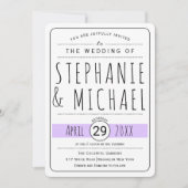 Invitation Typographie moderne lavande mariage arrondi (Devant)