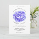 Invitation Typographie moderne Lavender Purple Peony Mariage (Debout devant)