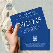 Invitation Typographie moderne Mariage bleu