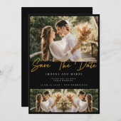 Invitation Typographie moderne Mariage photo Enregistrer la d (Devant / Derrière)