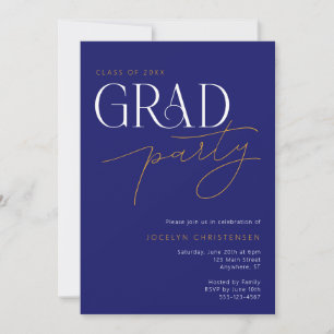 Invitation Typographie moderne Minimaliste Grad Party Invitat