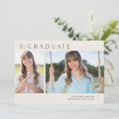 Invitation Typographie moderne Multi Photo Graduation Party (Debout devant)