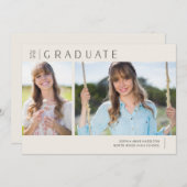 Invitation Typographie moderne Multi Photo Graduation Party (Devant / Derrière)
