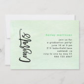 Invitation Typographie moderne Neon Ombre Photo Green Grad (Dos)