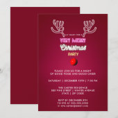 Invitation Typographie moderne Noël des rennes du nez rouge (Devant / Derrière)