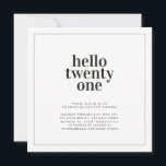 Invitation Typographie moderne noir blanc 21 anniversaire pho<br><div class="desc">Typographie minimaliste moderne noir et blanc photo simple contemporain 21ème anniversaire invitation de fête.</div>