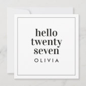 Invitation Typographie moderne noir blanc simple anniversaire (Devant)