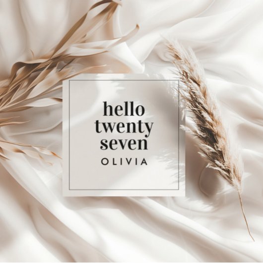 Invitation Typographie moderne noir blanc simple anniversaire