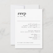 Invitation Typographie moderne noir et blanc Aquarelle RSVP (Devant)