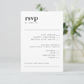 Invitation Typographie moderne noir et blanc Aquarelle RSVP (Debout devant)