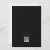 Invitation Typographie moderne noir et or Mariage RSVP (Dos)