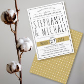 Invitation Typographie moderne or mariage douche couple