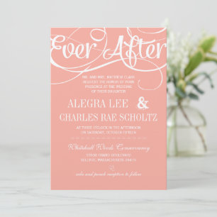 Invitation Typographie Moderne Peach Ever After Tableau Noir