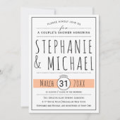 Invitation Typographie moderne pêche mariage douche couple (Devant)