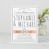 Invitation Typographie moderne pêche mariage douche couple (Debout devant)