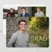 Invitation Typographie moderne Photo Graduation Party (Devant / Derrière)