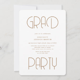 Invitation Typographie moderne Photo Graduation Party Invitat