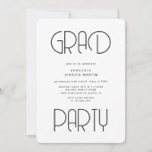 Invitation Typographie moderne Photo Graduation Party Invitat (Devant)