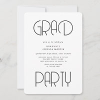 Typographie moderne Photo Graduation Party Invitat