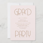 Invitation Typographie moderne Photo Graduation Party Invitat (Devant)