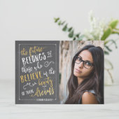 Invitation Typographie moderne Photos Annonces de graduation (Debout devant)