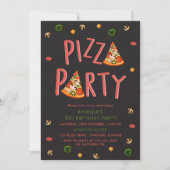 Invitation Typographie moderne Pizza Slices Anniversaire de e (Devant)