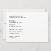 Invitation Typographie moderne Retro Bold Mariage noir et bla (Dos)