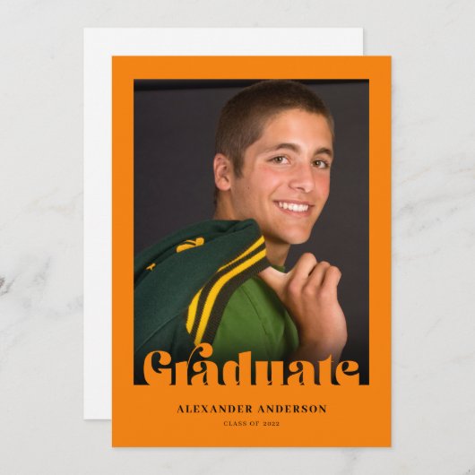 Invitation Typographie moderne Retro Diplôme photo (Devant / Derrière)