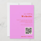 Invitation Typographie moderne rose et rouge gras Mariage de  (Dos)