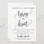 Invitation Typographie moderne rustique liant le fiançailles (Devant / Derrière)