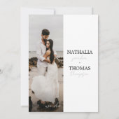 Invitation Typographie moderne Script Photo Code QR Mariage (Dos)
