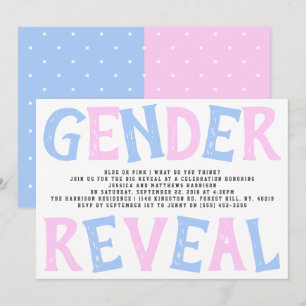 Invitation Typographie moderne Sexe Revevela Party! Baby show