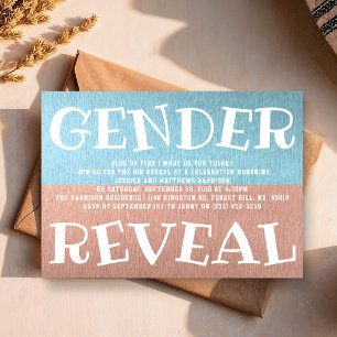 Invitation Typographie moderne Sexe Revevela Party! Baby show