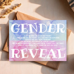 Invitation Typographie moderne Sexe Revevela Party! Baby show