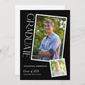 Invitation Typographie moderne simple 2 Photo Graduation Part (Devant / Derrière)