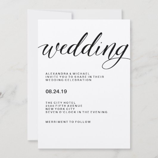 Invitation Typographie moderne simple sur papier Kraft (Devant)