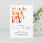 Invitation Typographie moderne | Soirée Thanksgiving (Debout devant)