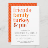 Invitation Typographie moderne | Soirée Thanksgiving (Devant / Derrière)