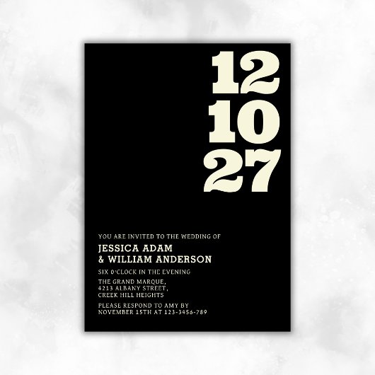 Invitation Typographie moderne sophistiquée en noir blanc
