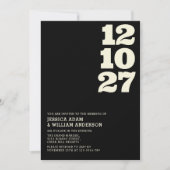 Invitation Typographie moderne sophistiquée en noir blanc (Devant)