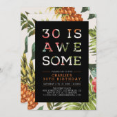 Invitation Typographie moderne tropicale 30ème anniversaire (Devant / Derrière)