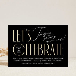 Invitation Typographie moderne Wedding shower chic