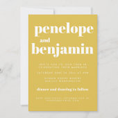 Invitation Typographie moderne Yellow Retro Mariage tout en u (Devant)