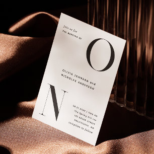 Invitation Typographie monographique moderne audacieuse détai