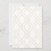 Invitation Typographie Motif de Trellis moderne rose et or (Dos)